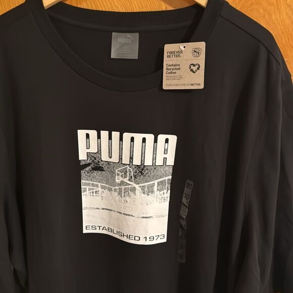 Puma Tshirt Mens 3XL Tall Black 3XLT - Picture 2 of 2
